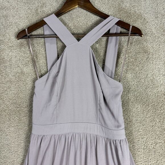 Lulus Air of Romance Maxi Dress Women Small Taupe Cross Back Lined Formal Gown - Picture 3 of 12